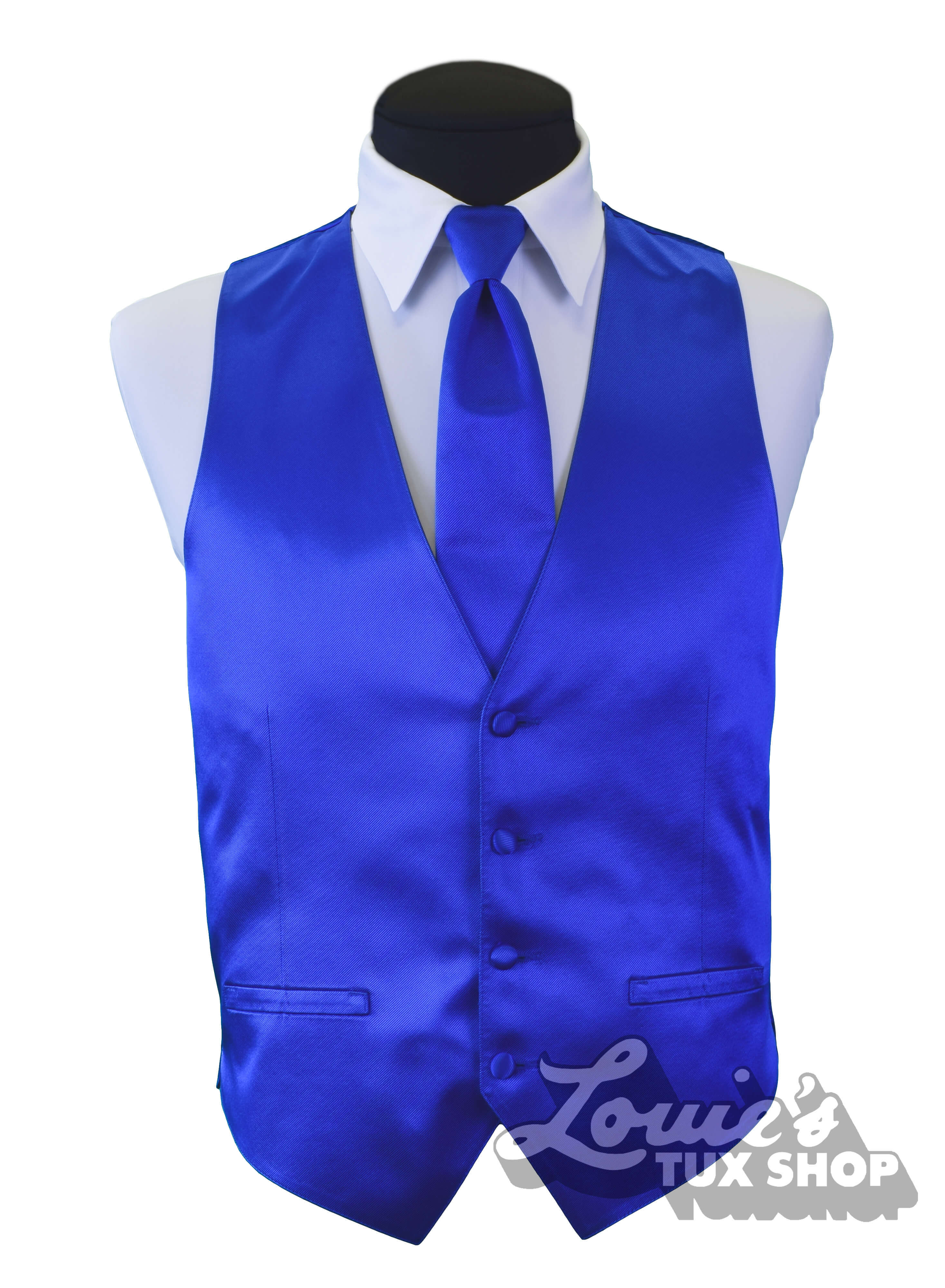 Modern Solid Royal Blue Vest | Louie's Tux Shop